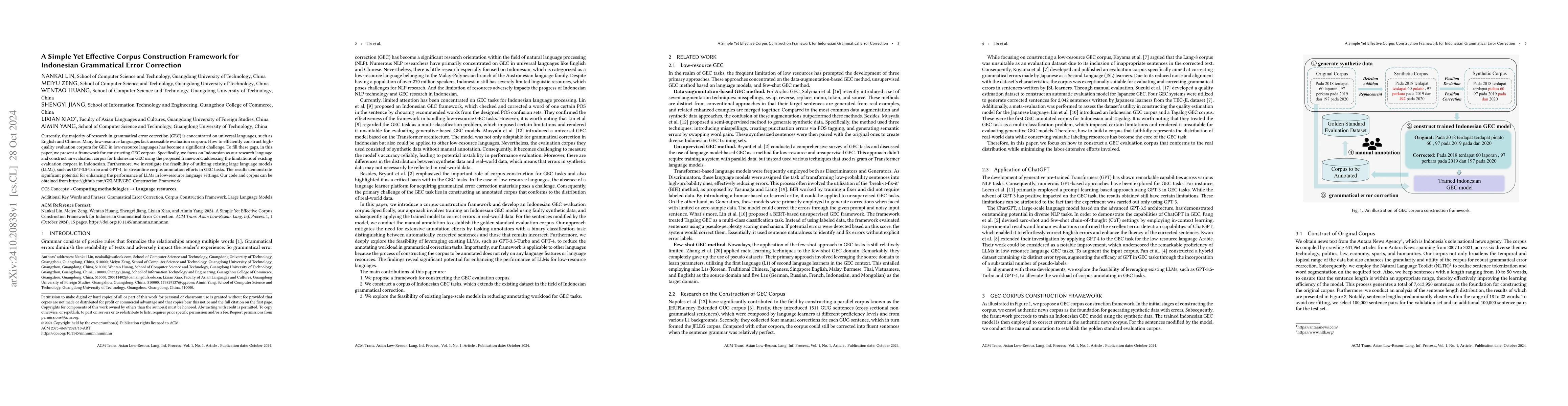 Thumbnail for A Simple Yet Effective Corpus Construction Framework for Indonesian
  Grammatical Error Correction