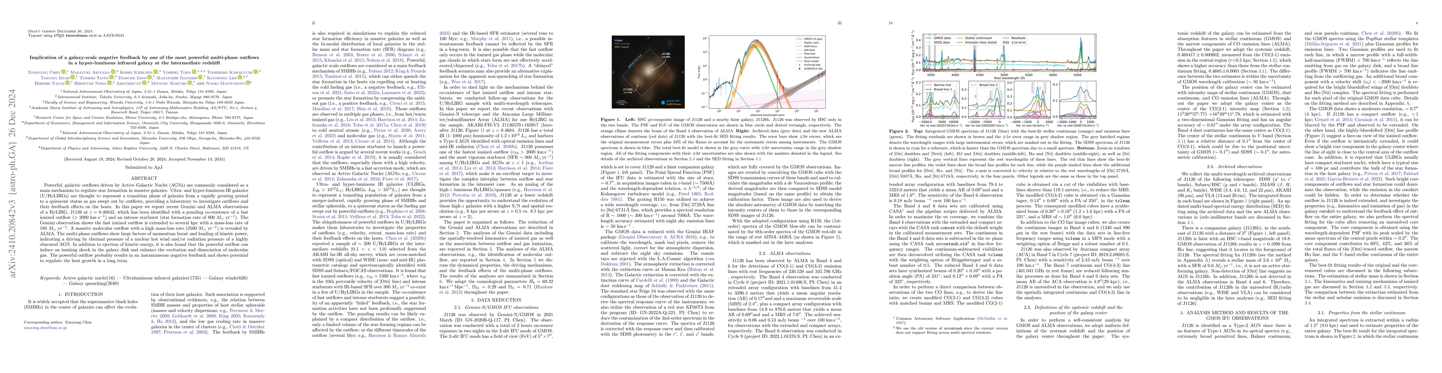 Thumbnail for Implication of a galaxy-scale negative feedback by one of the most
  powerful multi-phase outflows in a hyper-luminous infrared galaxy at the
  intermediate redshift
