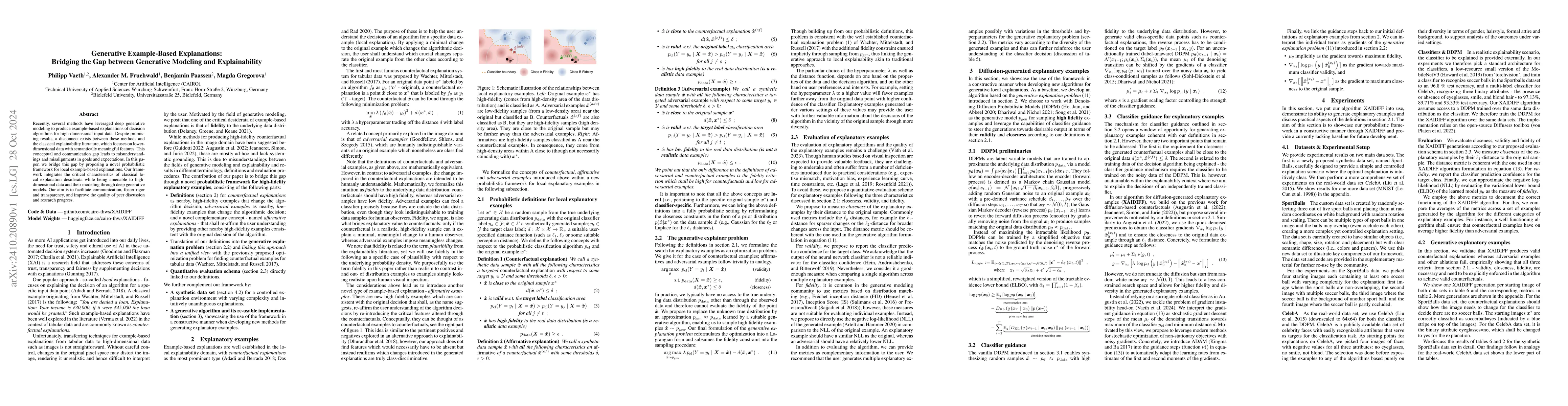 Thumbnail for Generative Example-Based Explanations: Bridging the Gap between
  Generative Modeling and Explainability