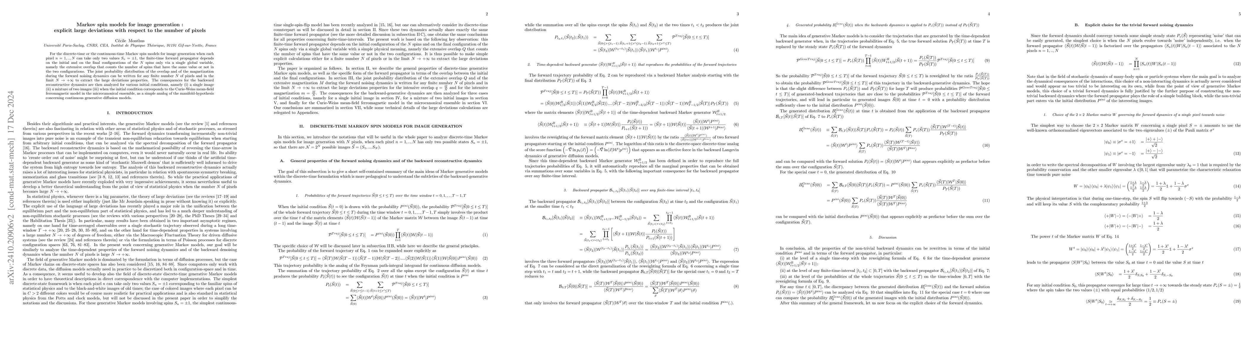 Thumbnail for Markov spin models for image generation : explicit large deviations with
  respect to the number of pixels