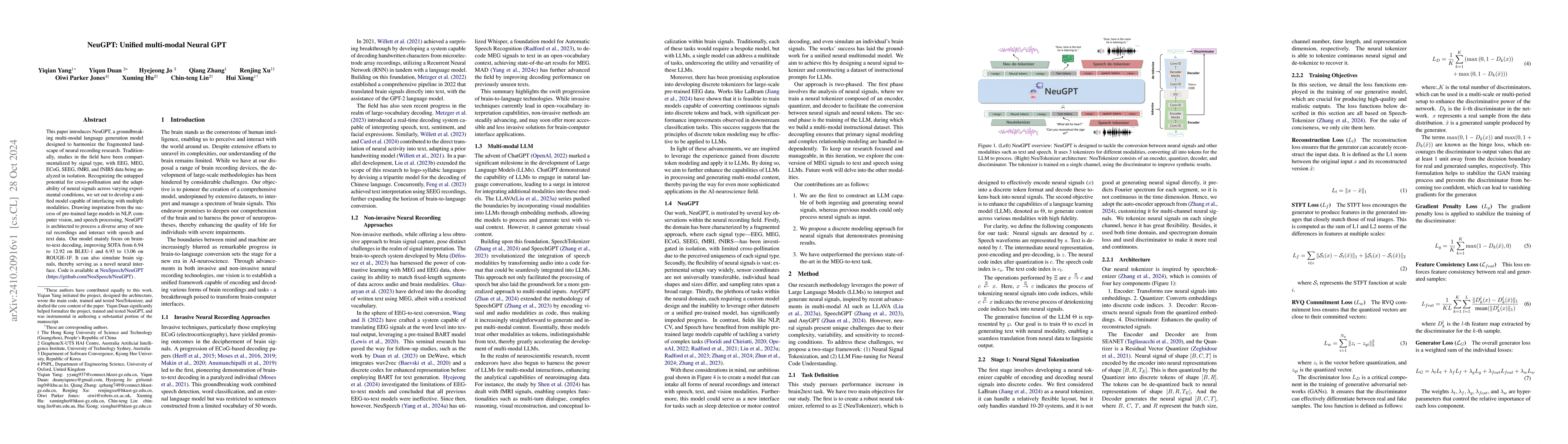 Thumbnail for NeuGPT: Unified multi-modal Neural GPT