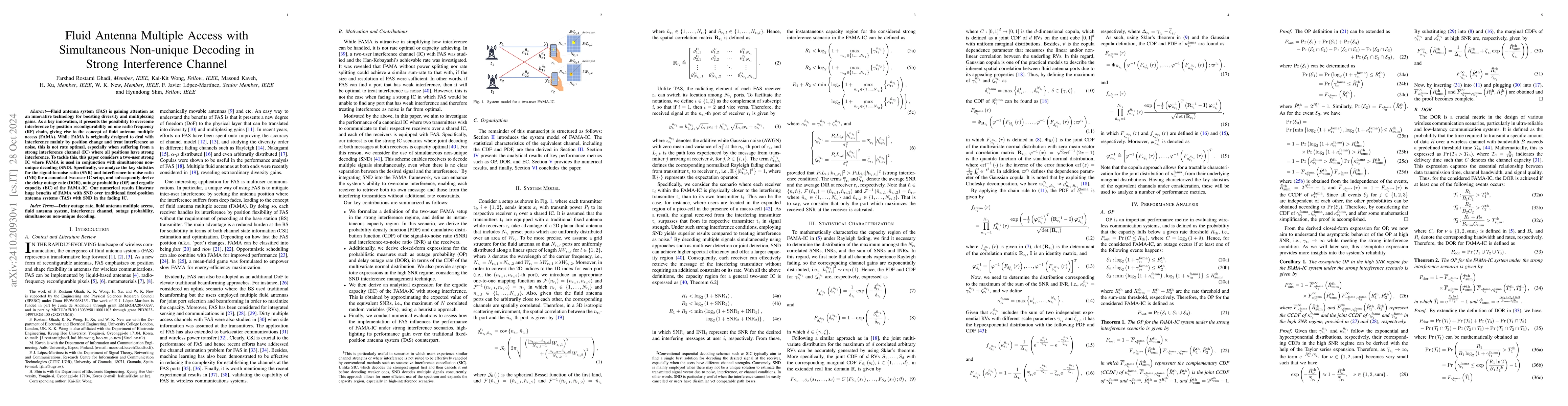 Thumbnail for Fluid Antenna Multiple Access with Simultaneous Non-unique Decoding in
  Strong Interference Channel