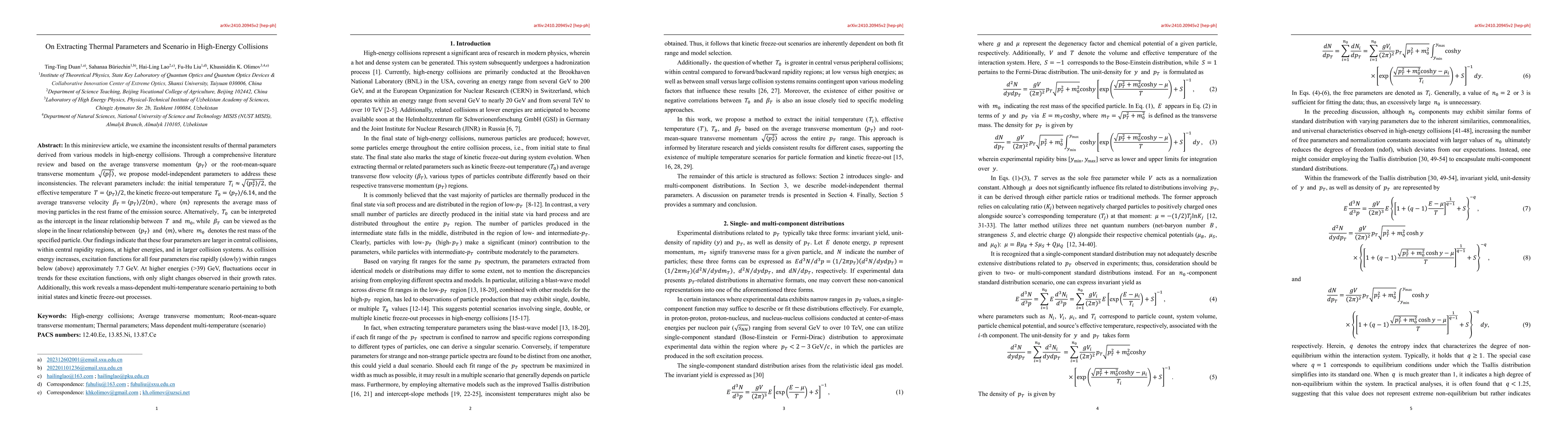 Thumbnail for On Extracting Thermal Parameters and Scenario in High-Energy Collisions