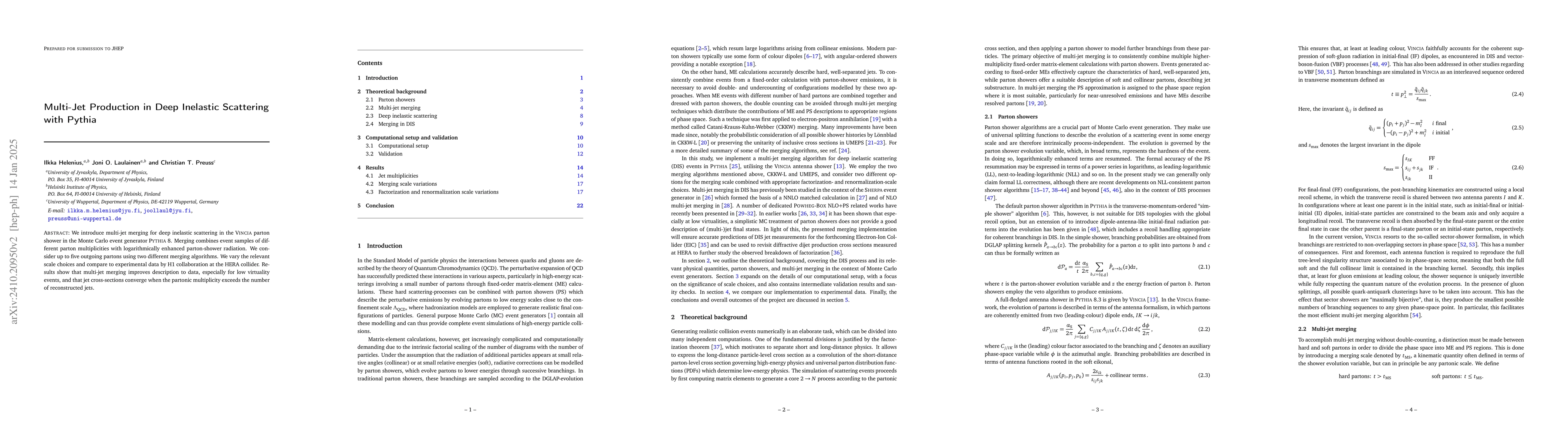 Thumbnail for Multi-Jet Production in Deep Inelastic Scattering with Pythia