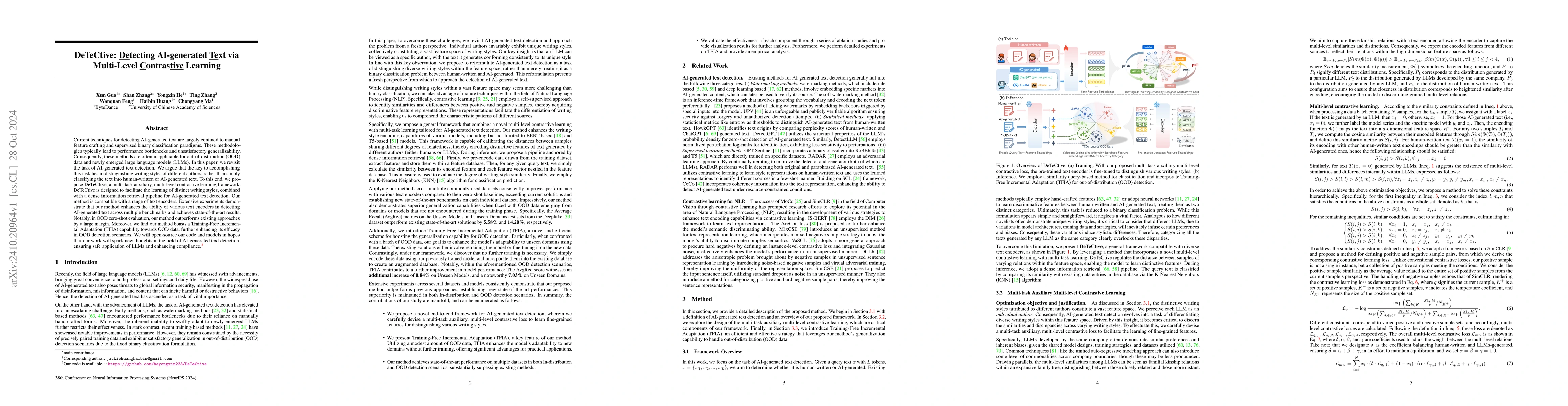 Thumbnail for DeTeCtive: Detecting AI-generated Text via Multi-Level Contrastive
  Learning