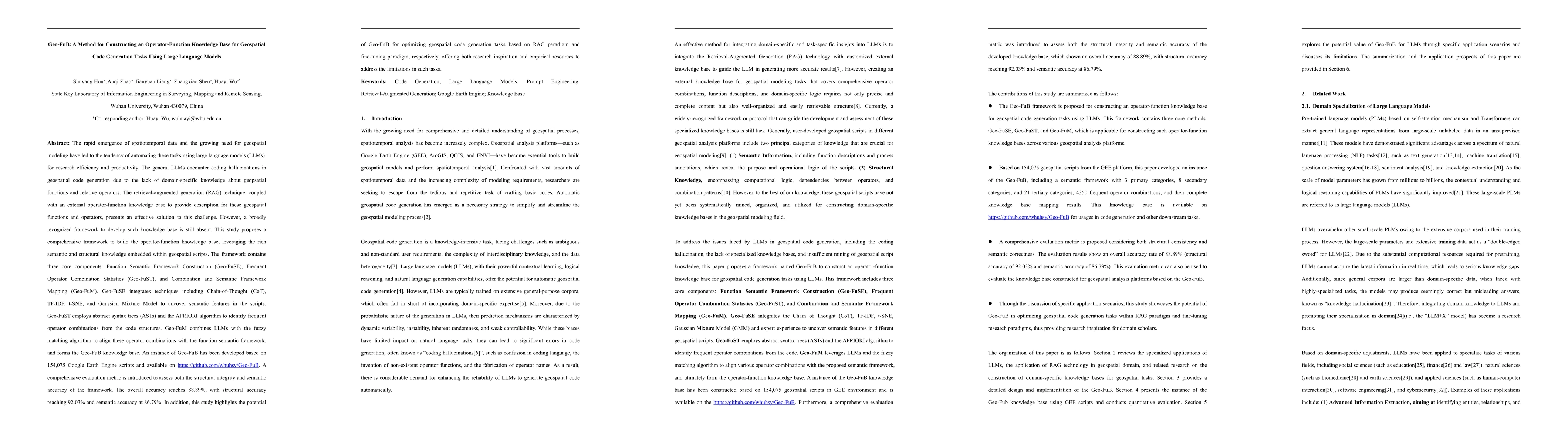 Thumbnail for Geo-FuB: A Method for Constructing an Operator-Function Knowledge Base
  for Geospatial Code Generation Tasks Using Large Language Models