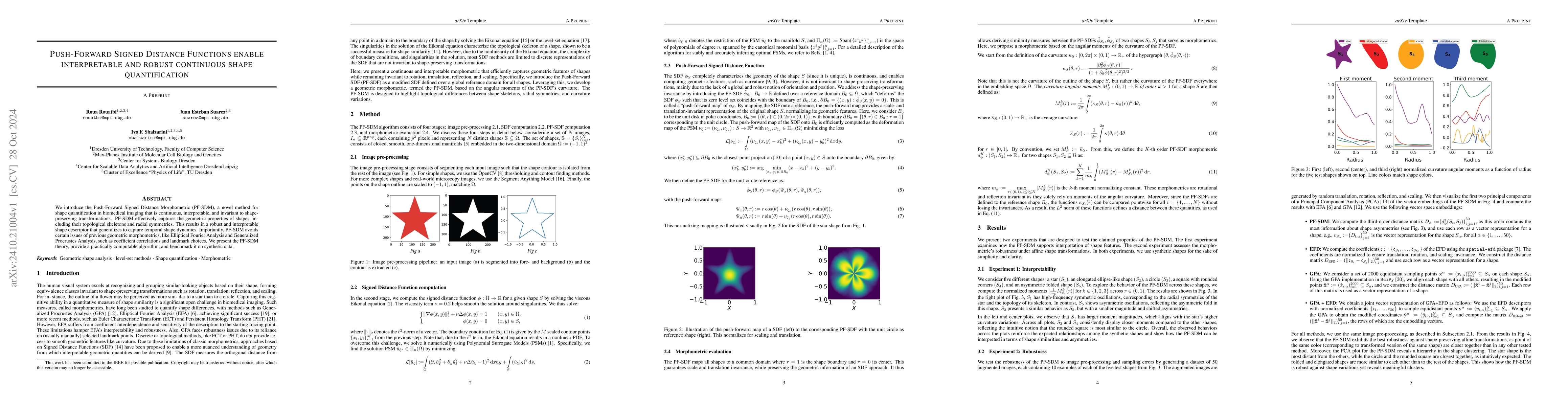 Thumbnail for Push-Forward Signed Distance Functions enable interpretable and robust
  continuous shape quantification