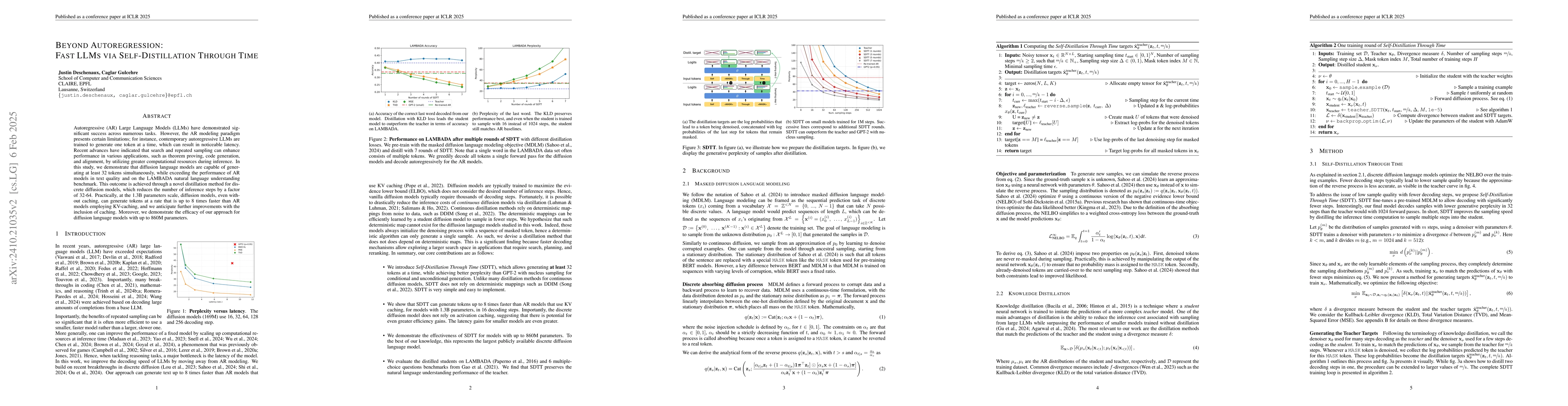 Thumbnail for Beyond Autoregression: Fast LLMs via Self-Distillation Through Time