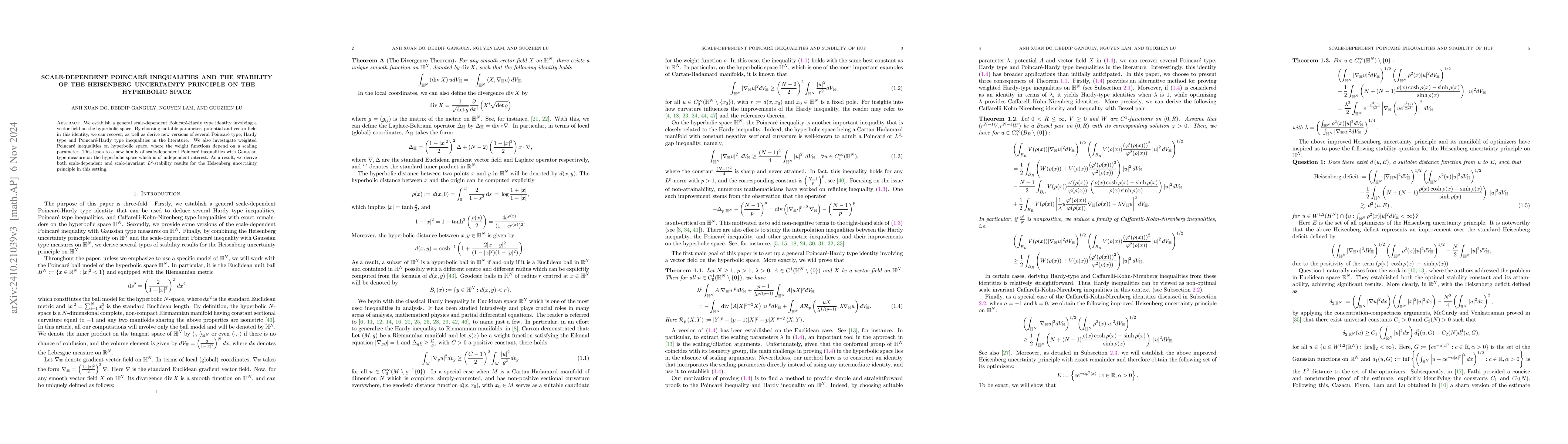 Thumbnail for Scale-Dependent Poincaré inequalities and the stability of the
  Heisenberg Uncertainty Principle on the hyperbolic space
