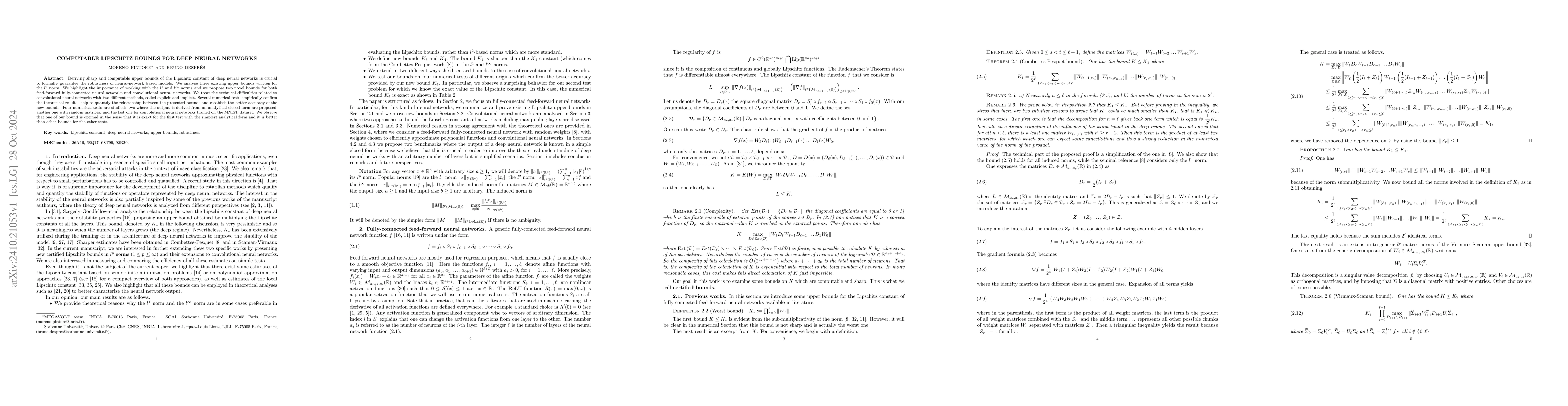 Thumbnail for Computable Lipschitz Bounds for Deep Neural Networks