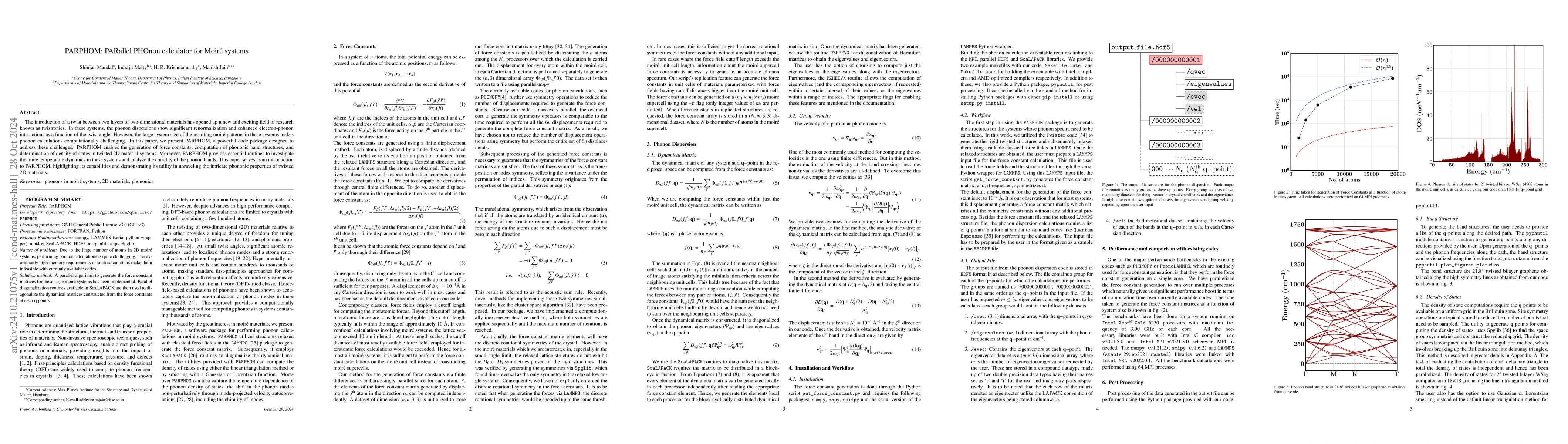 Thumbnail for PARPHOM: PARallel PHOnon calculator for Moiré systems