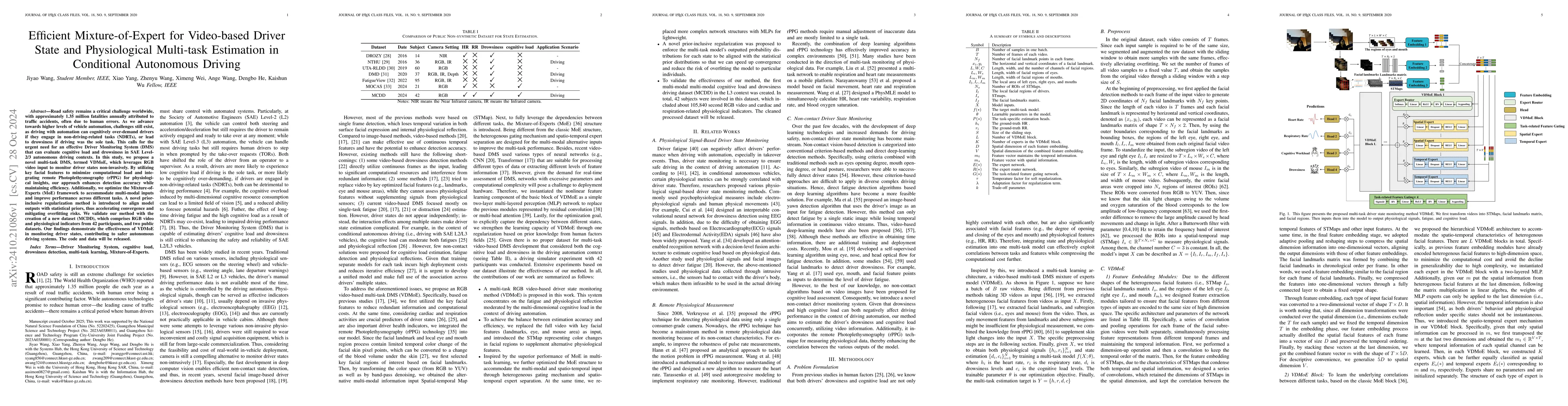 Thumbnail for Efficient Mixture-of-Expert for Video-based Driver State and
  Physiological Multi-task Estimation in Conditional Autonomous Driving