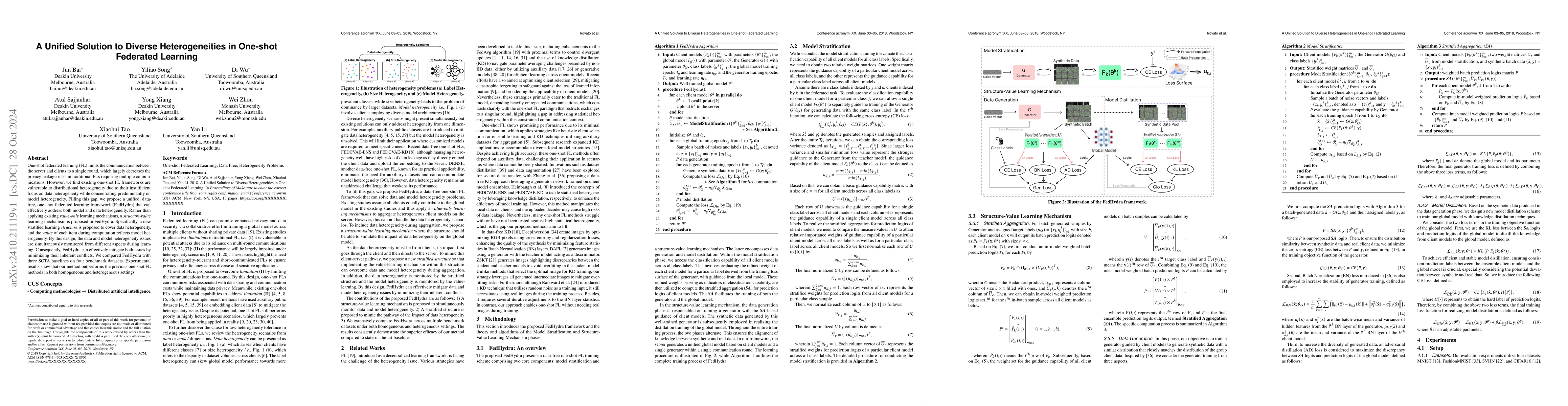 Thumbnail for A Unified Solution to Diverse Heterogeneities in One-shot Federated
  Learning