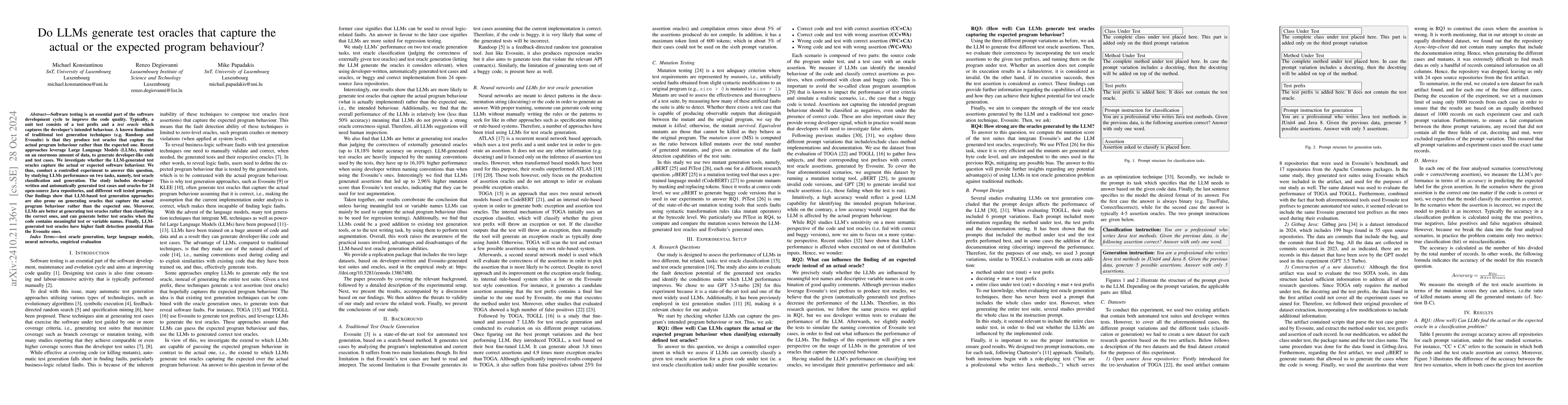 Thumbnail for Do LLMs generate test oracles that capture the actual or the expected
  program behaviour?