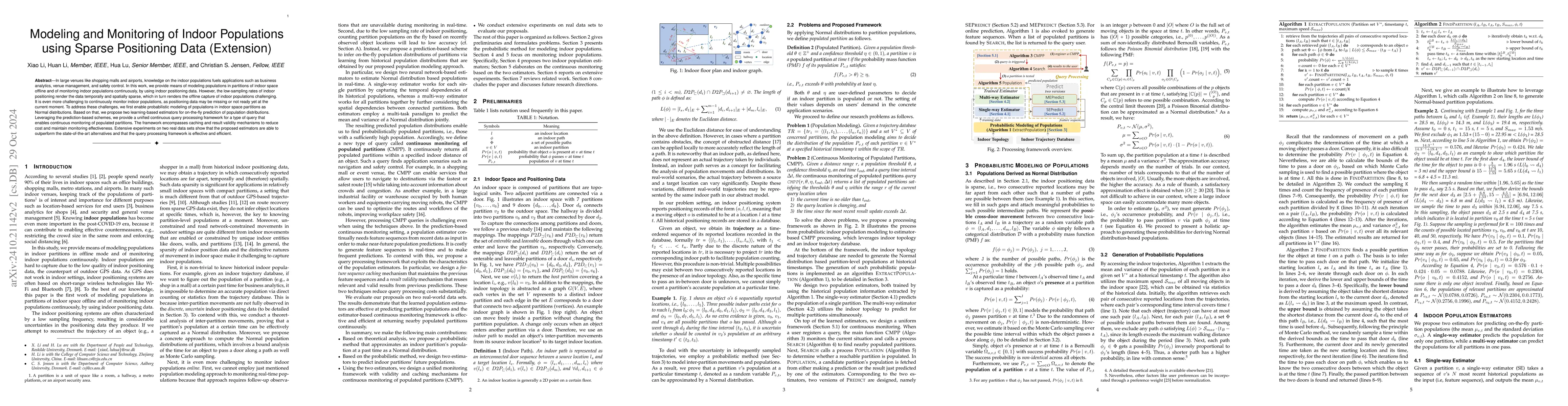Thumbnail for Modeling and Monitoring of Indoor Populations using Sparse Positioning
  Data (Extension)