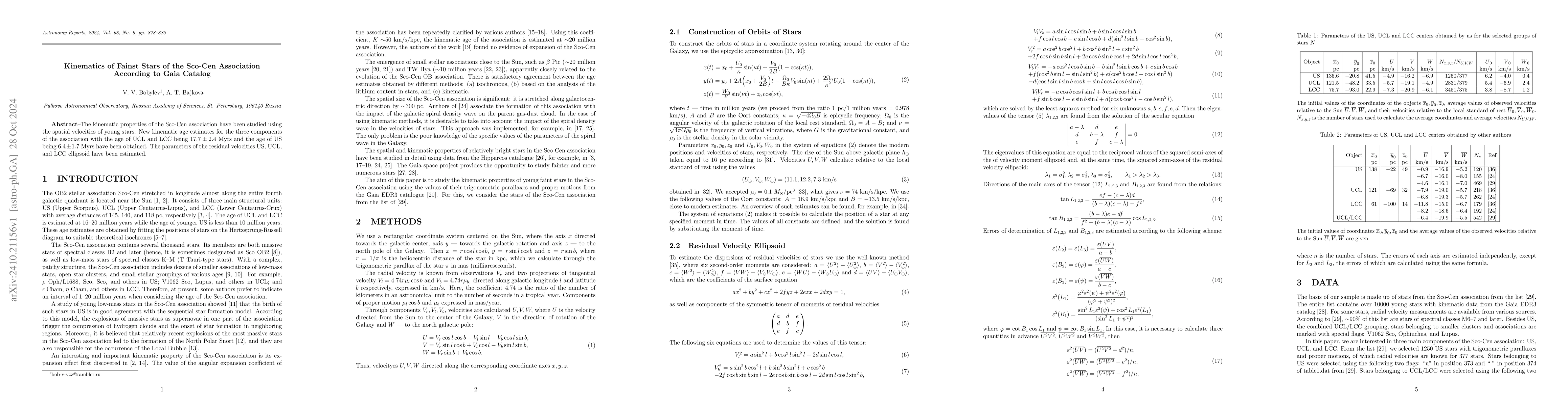 Thumbnail for Kinematics of Fainst Stars of the Sco-Cen Association According to Gaia
  Catalog