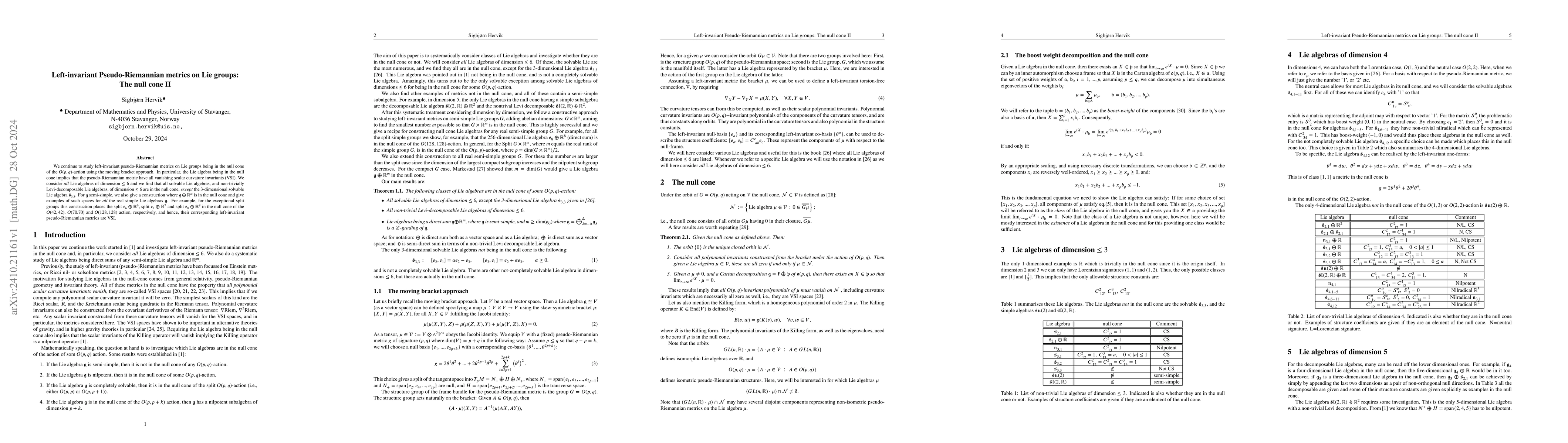 Thumbnail for Left-invariant Pseudo-Riemannian metrics on Lie groups: The null cone II