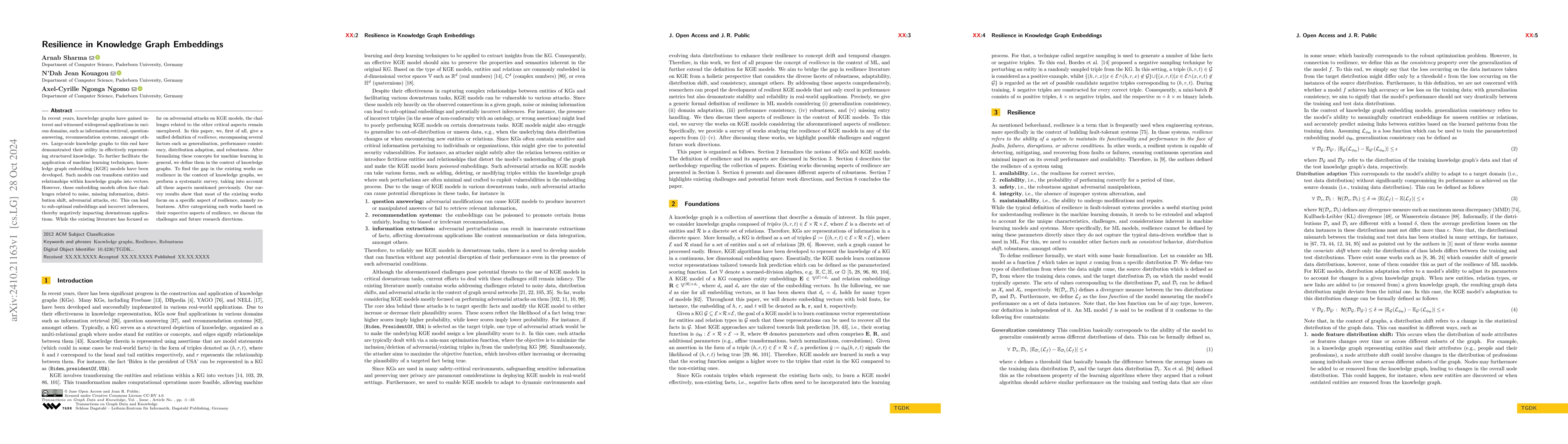 Thumbnail for Resilience in Knowledge Graph Embeddings
