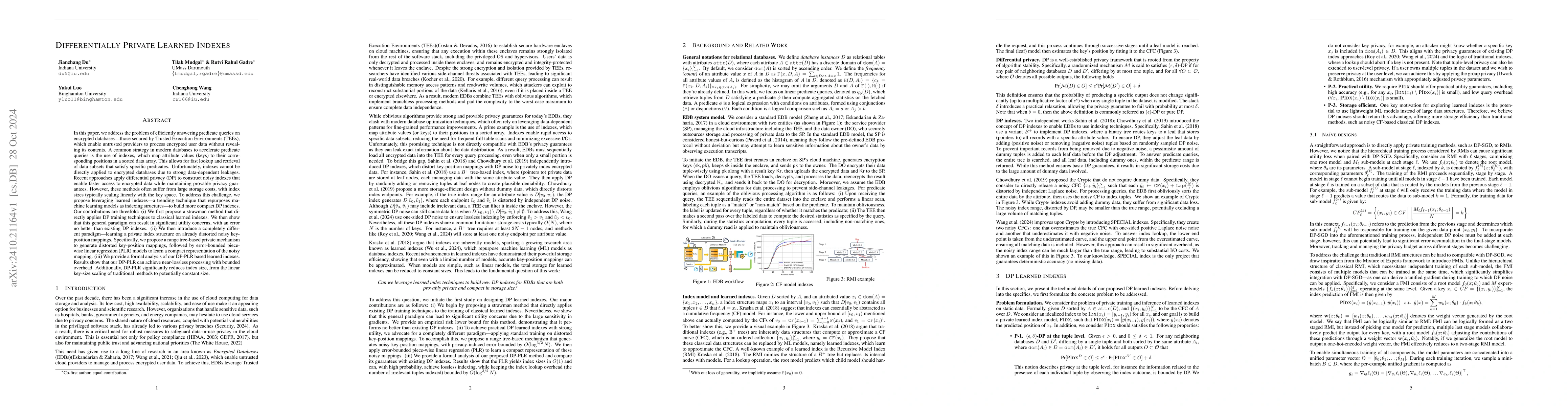 Thumbnail for Differentially Private Learned Indexes