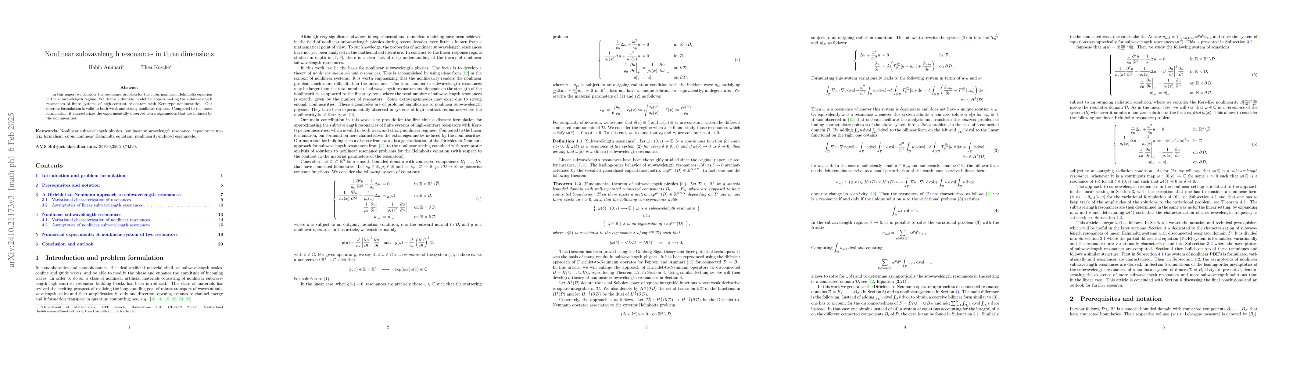 Thumbnail for Nonlinear subwavelength resonances in three dimensions
