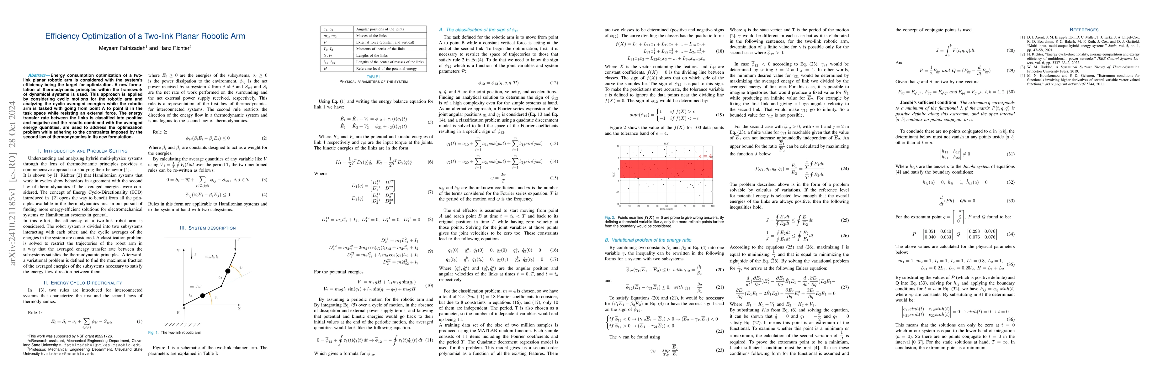 Thumbnail for Efficiency Optimization of a Two-link Planar Robotic Arm