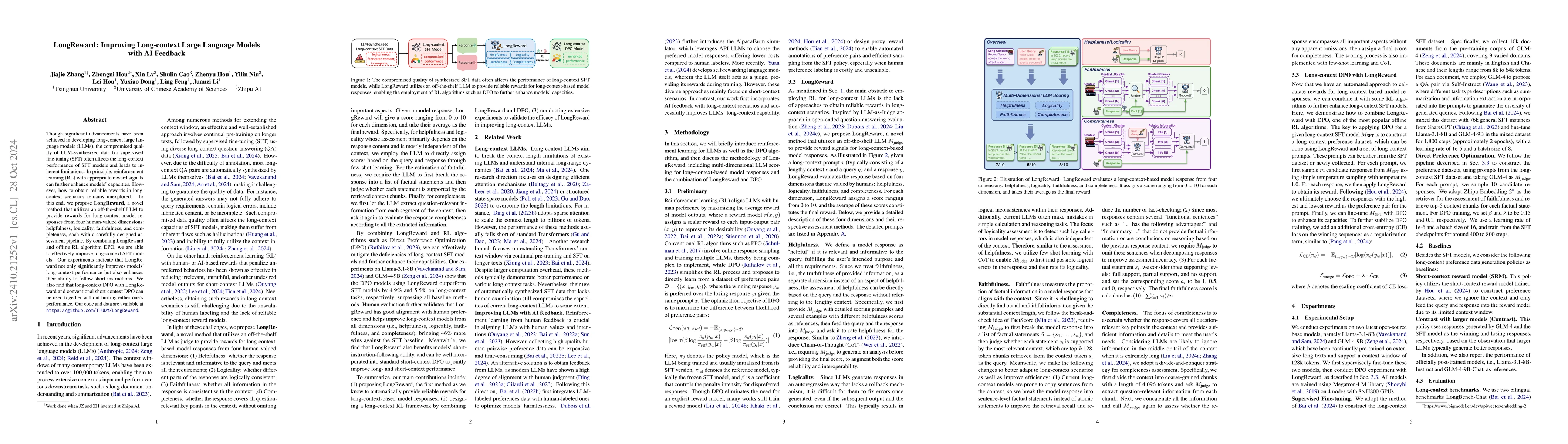 Thumbnail for LongReward: Improving Long-context Large Language Models with AI
  Feedback