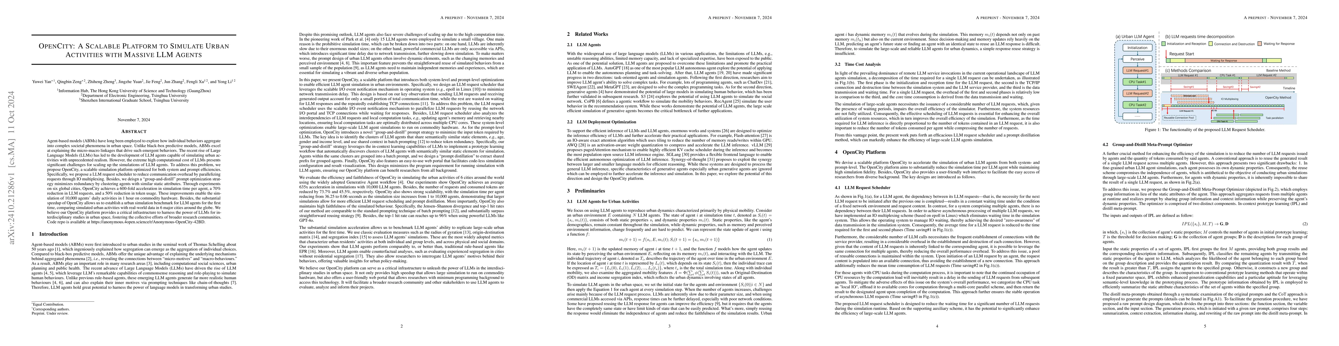 Thumbnail for OpenCity: A Scalable Platform to Simulate Urban Activities with Massive
  LLM Agents
