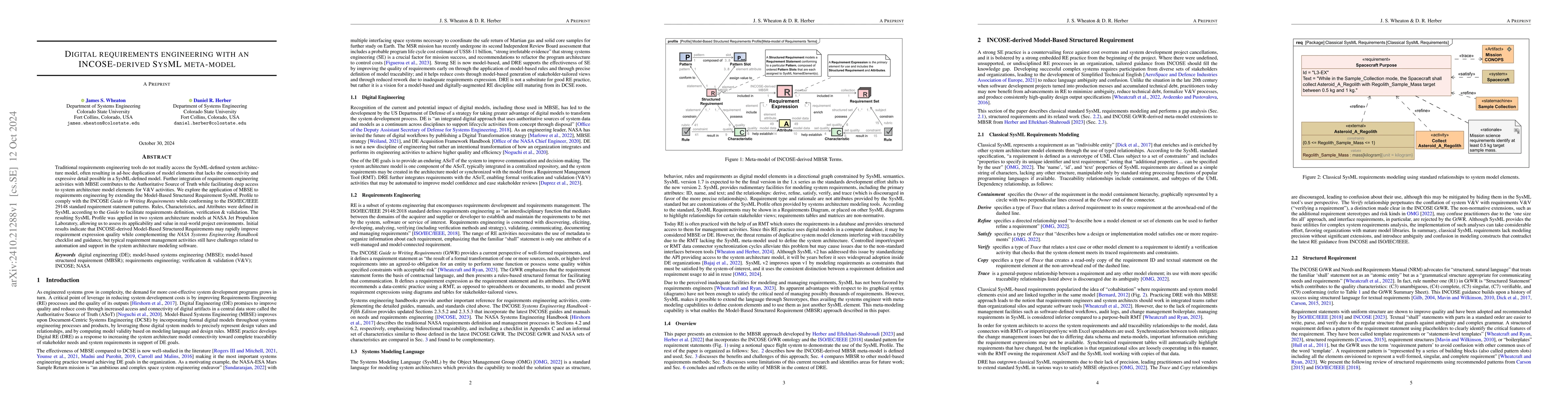 Thumbnail for Digital requirements engineering with an INCOSE-derived SysML meta-model