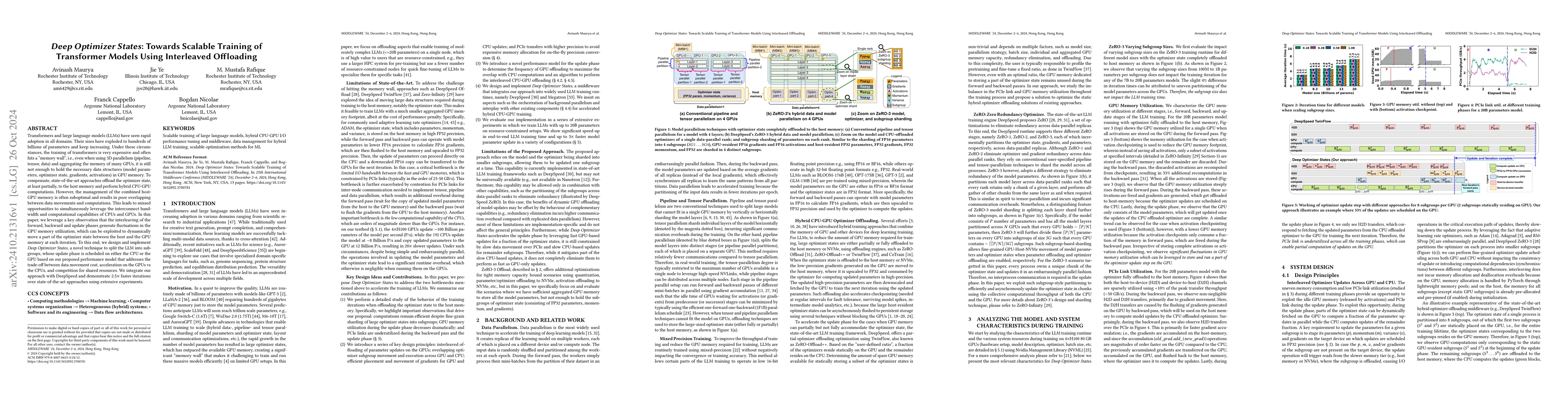 Thumbnail for Deep Optimizer States: Towards Scalable Training of Transformer Models
  Using Interleaved Offloading