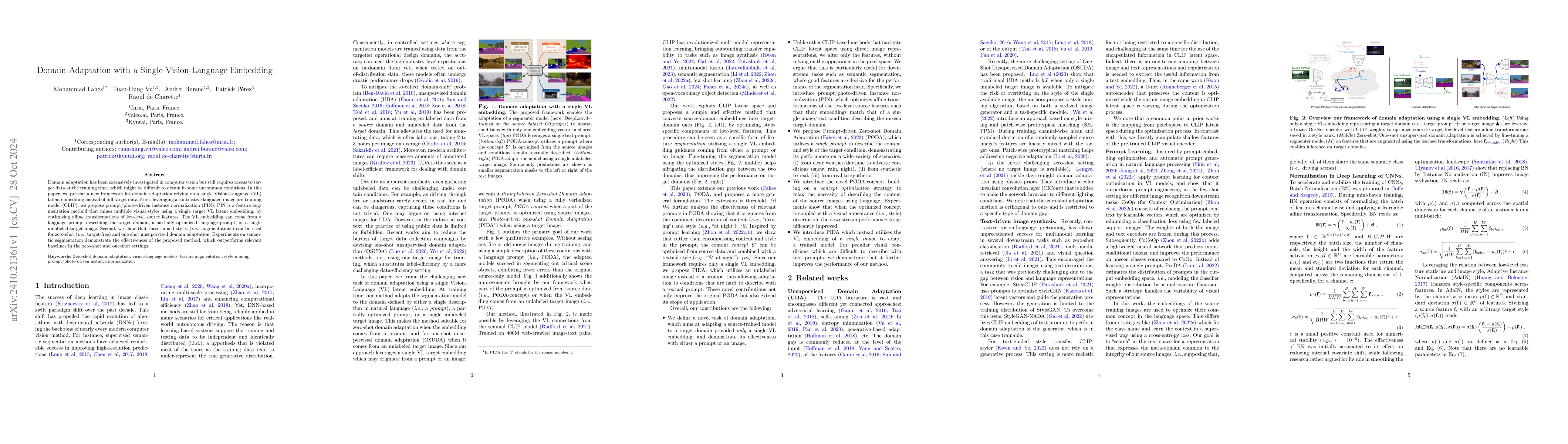 Thumbnail for Domain Adaptation with a Single Vision-Language Embedding