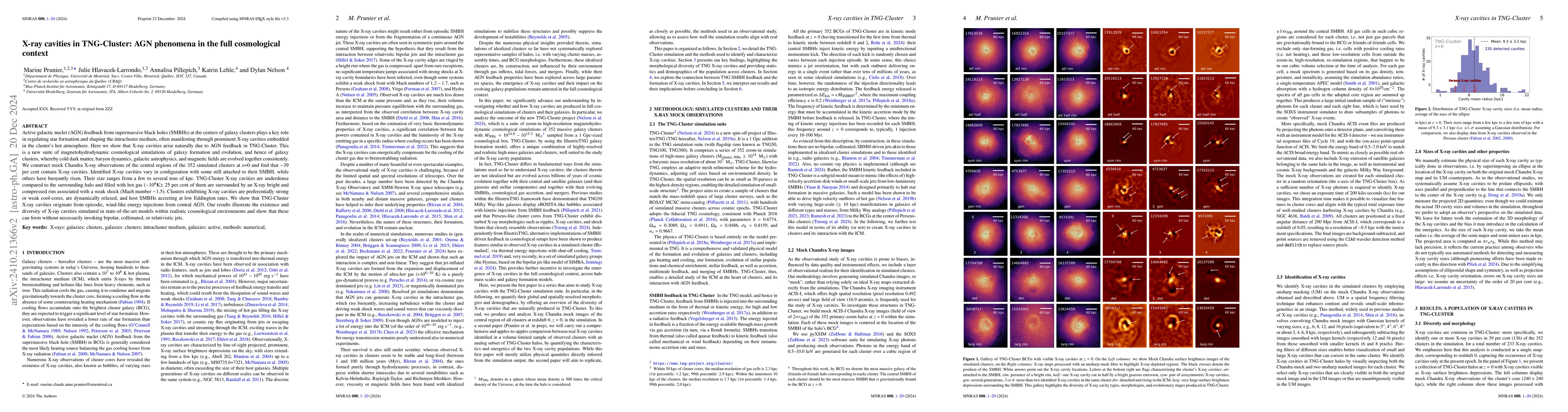 Thumbnail for X-ray cavities in TNG-Cluster: AGN phenomena in the full cosmological
  context