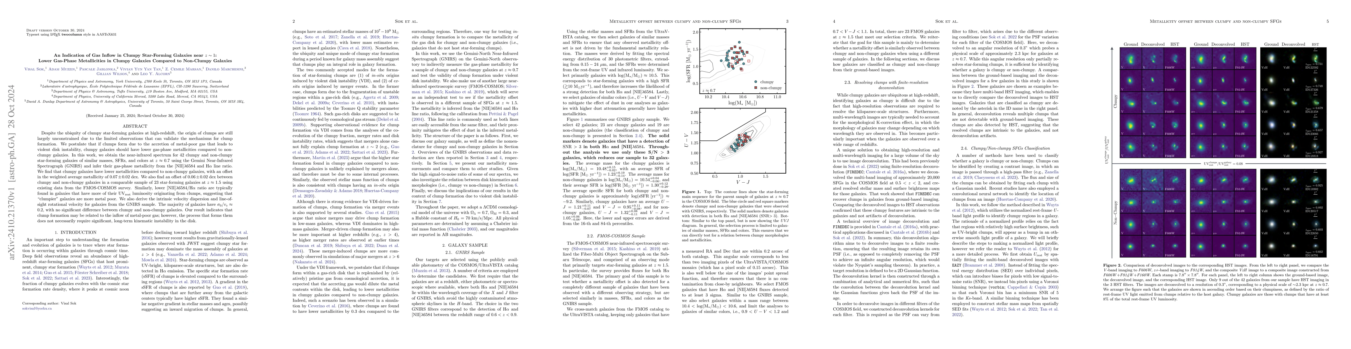 Thumbnail for An Indication of Gas Inflow in Clumpy Star-Forming Galaxies near
  $z\sim1$: Lower Gas-Phase Metallicities in Clumpy Galaxies Compared to
  Non-Clumpy Galaxies