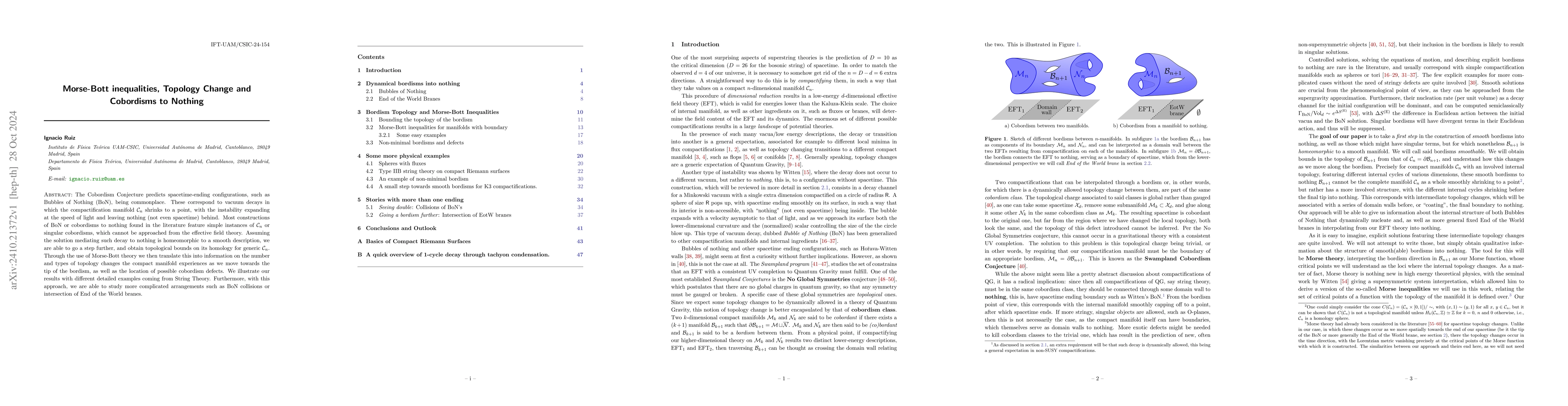 Thumbnail for Morse-Bott inequalities, Topology Change and Cobordisms to Nothing