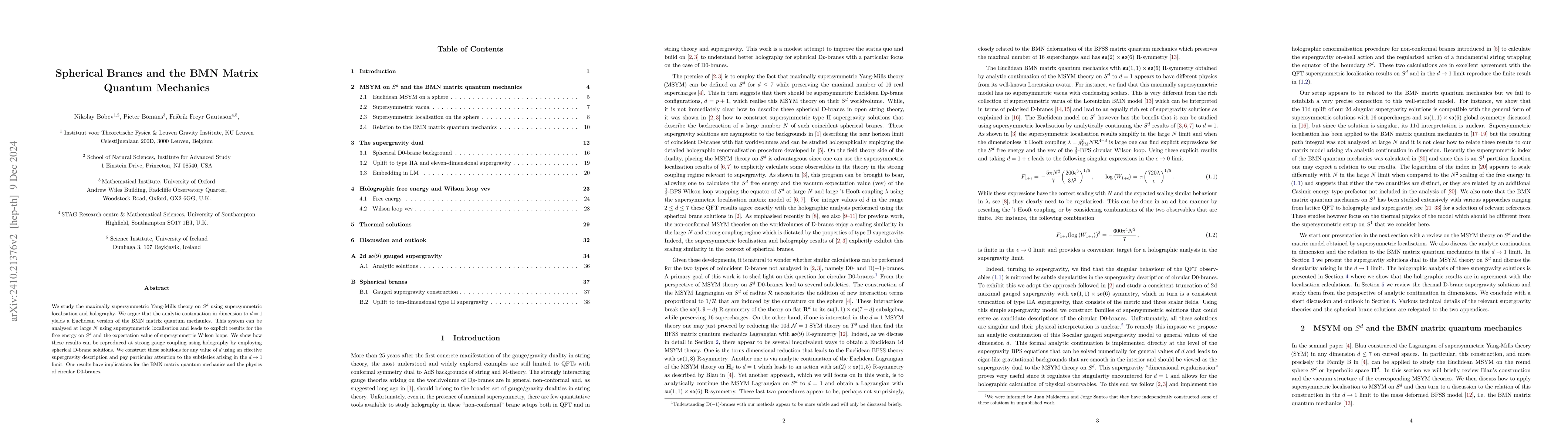Thumbnail for Spherical Branes and the BMN Matrix Quantum Mechanics