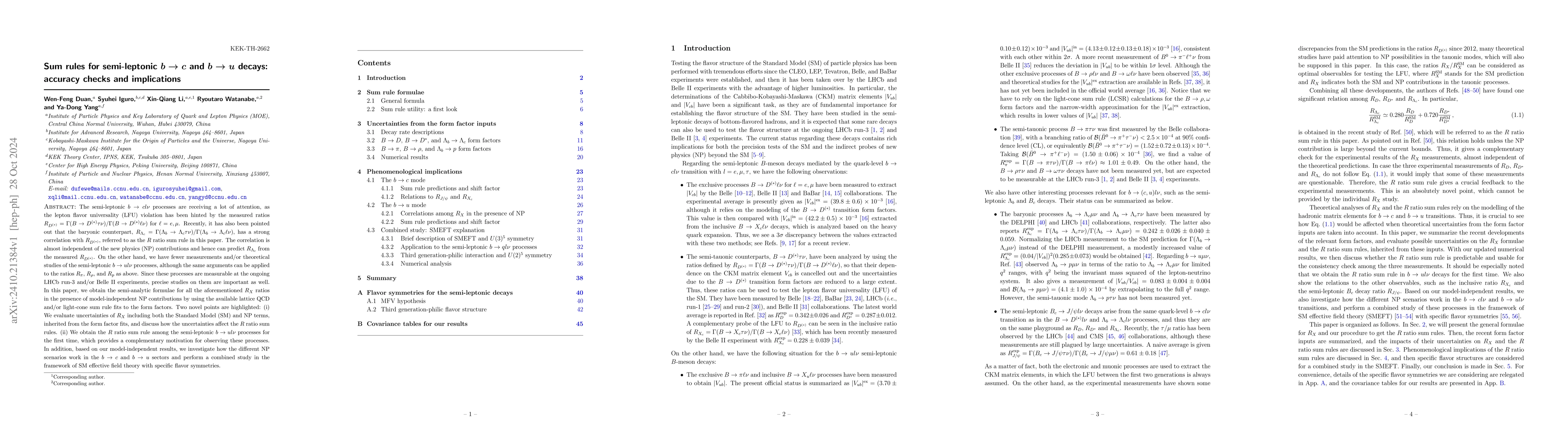 Thumbnail for Sum rules for semi-leptonic $b \to c$ and $b \to u$ decays: accuracy
  checks and implications