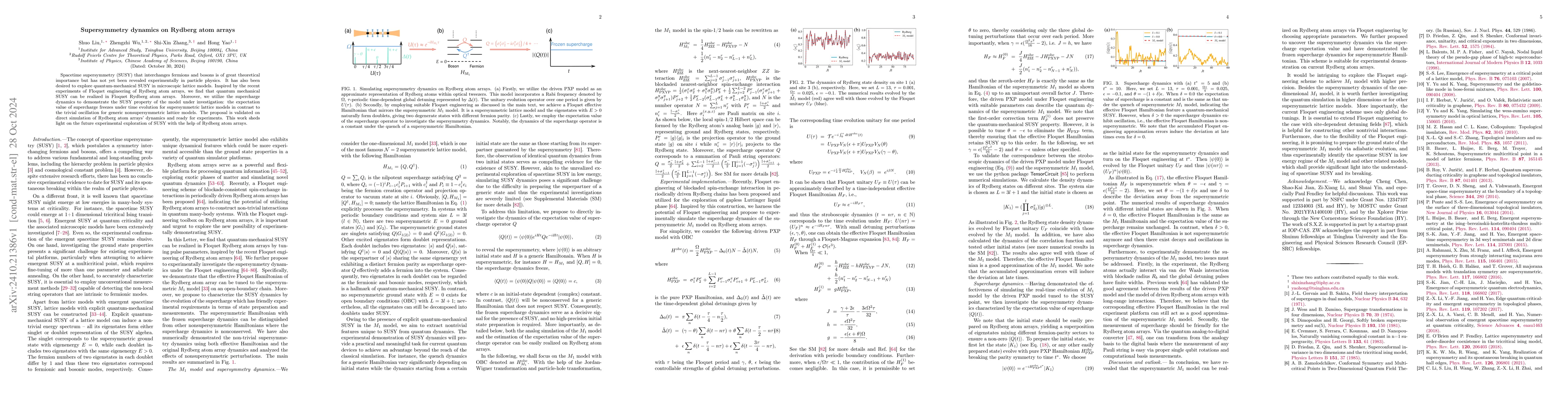 Thumbnail for Supersymmetry dynamics on Rydberg atom arrays