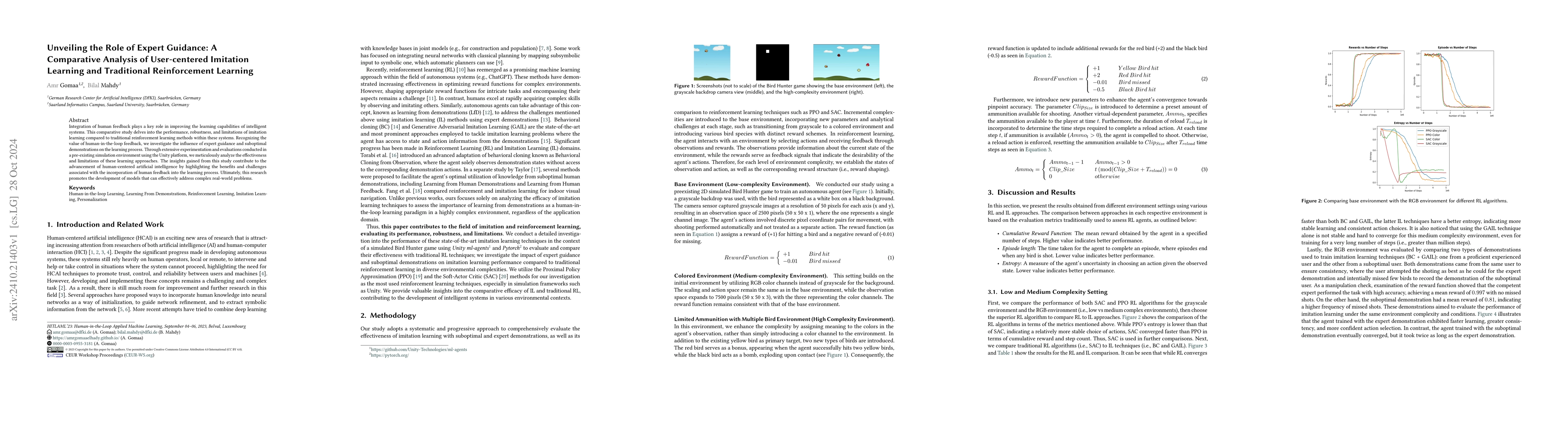 Thumbnail for Unveiling the Role of Expert Guidance: A Comparative Analysis of
  User-centered Imitation Learning and Traditional Reinforcement Learning