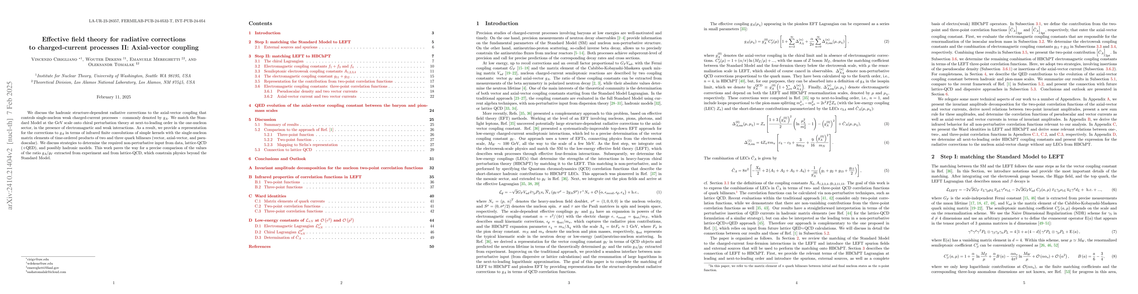 Thumbnail for Effective field theory for radiative corrections to charged-current
  processes II: Axial-vector coupling