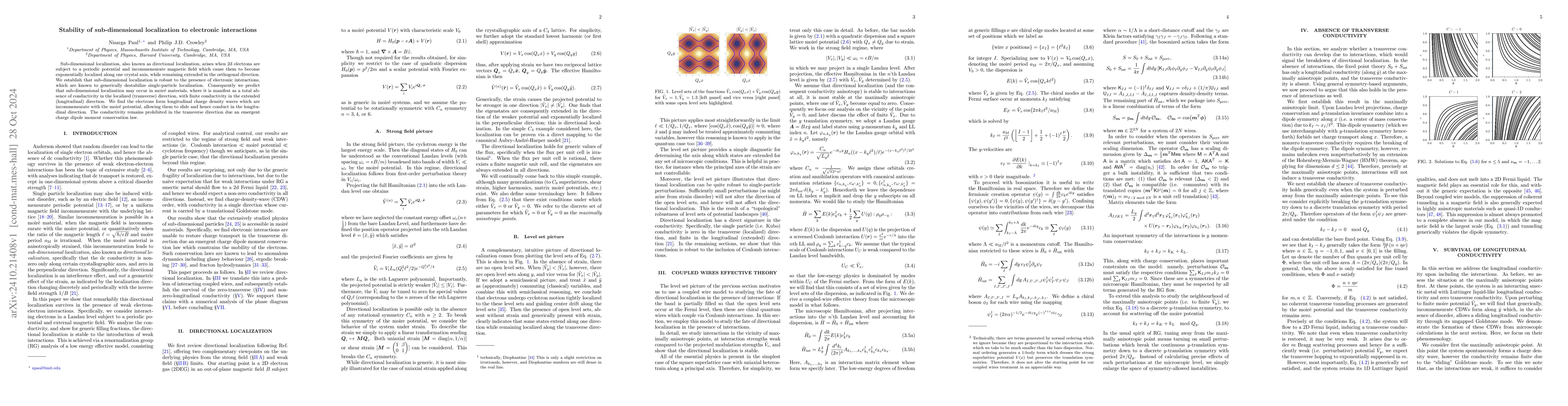 Thumbnail for Stability of sub-dimensional localization to electronic interactions