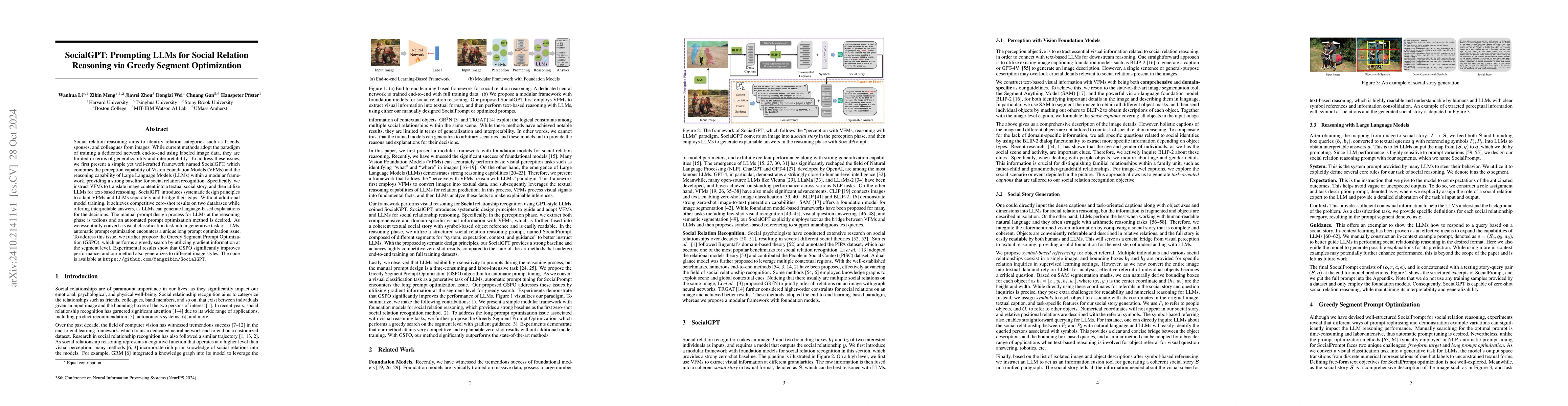 Thumbnail for SocialGPT: Prompting LLMs for Social Relation Reasoning via Greedy
  Segment Optimization