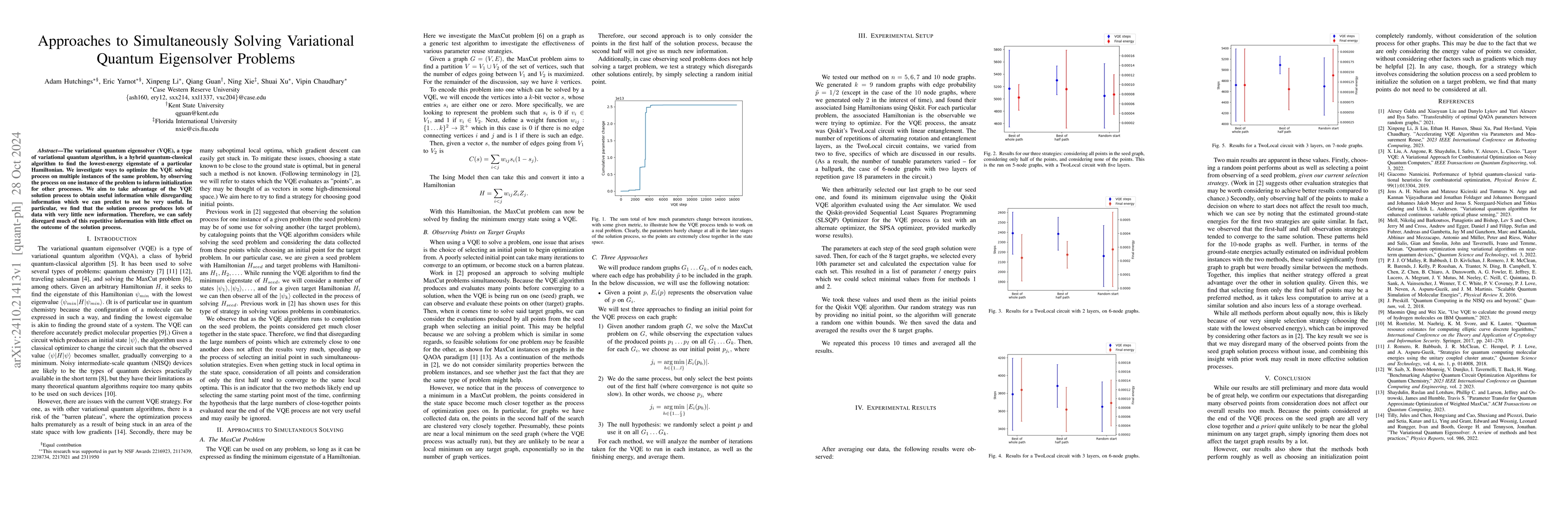 Thumbnail for Approaches to Simultaneously Solving Variational Quantum Eigensolver
  Problems