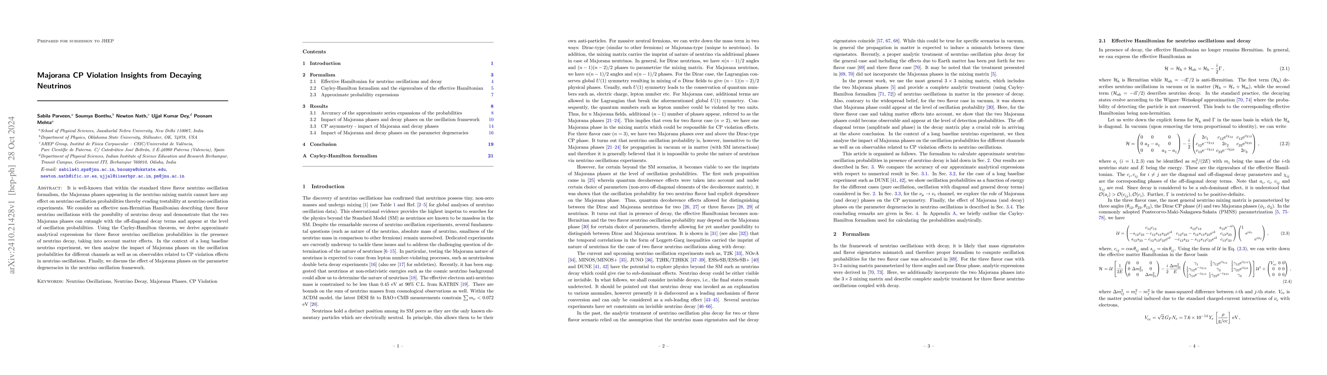 Thumbnail for Majorana CP Violation Insights from Decaying Neutrinos