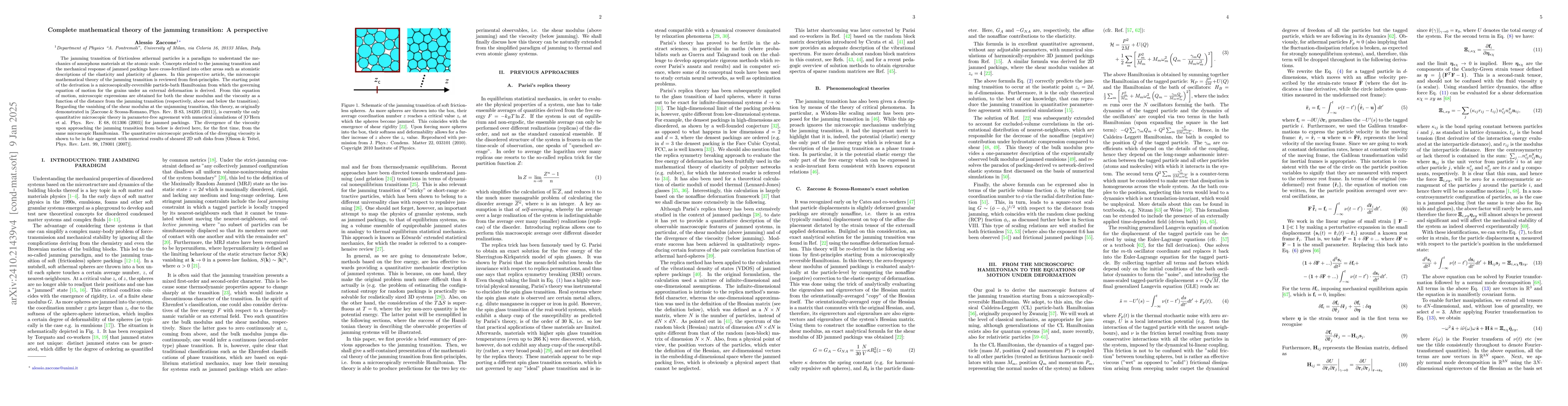 Thumbnail for Complete mathematical theory of the jamming transition