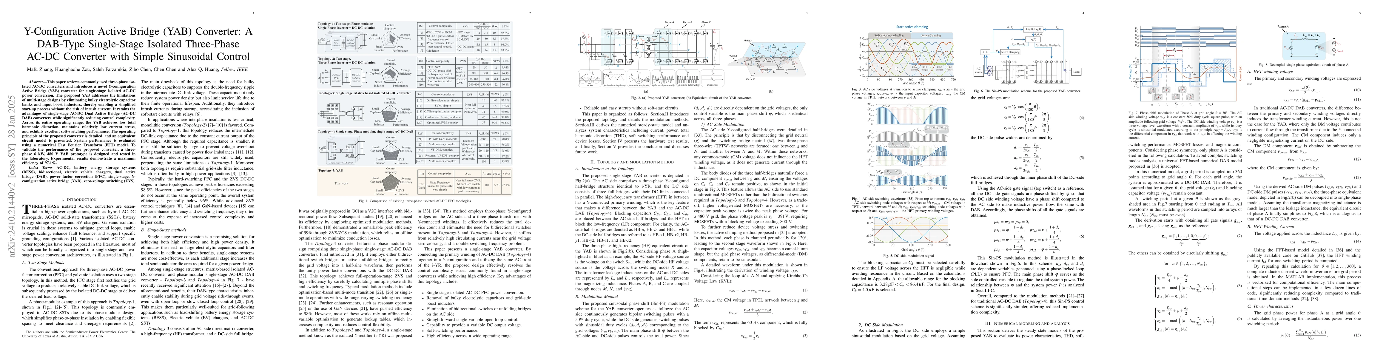 Thumbnail for Double Y-Configuration Multi Active Bridge Converter: A Single Stage
  Bidirectional AC-DC Converter with Simple Sinusoidal Control