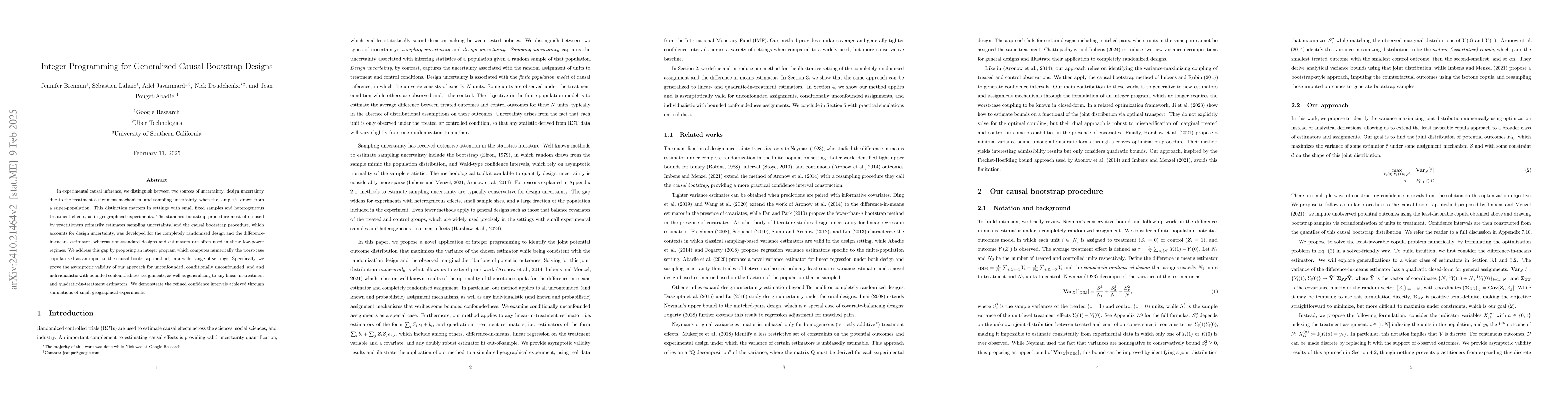 Thumbnail for Causal Bootstrap for General Randomized Designs