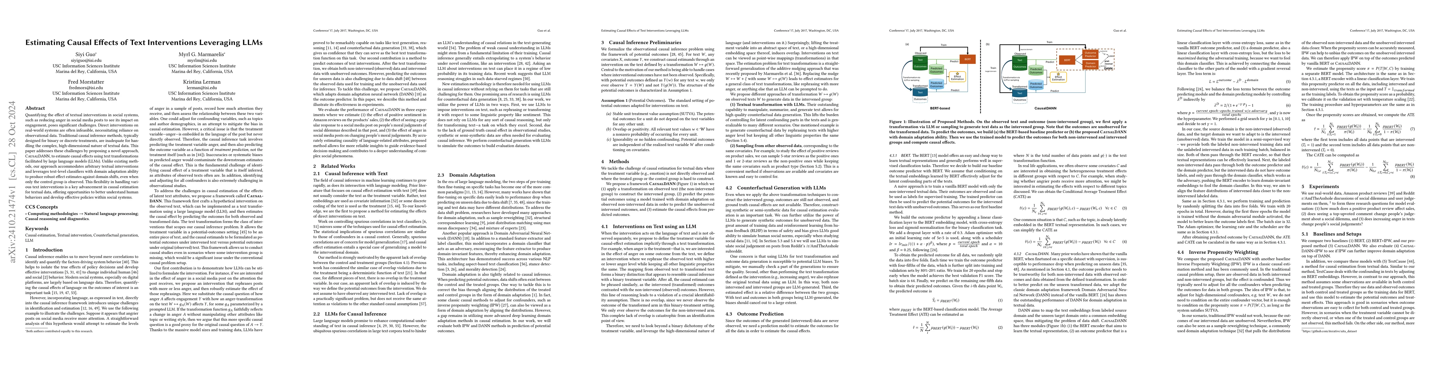 Thumbnail for Estimating Causal Effects of Text Interventions Leveraging LLMs