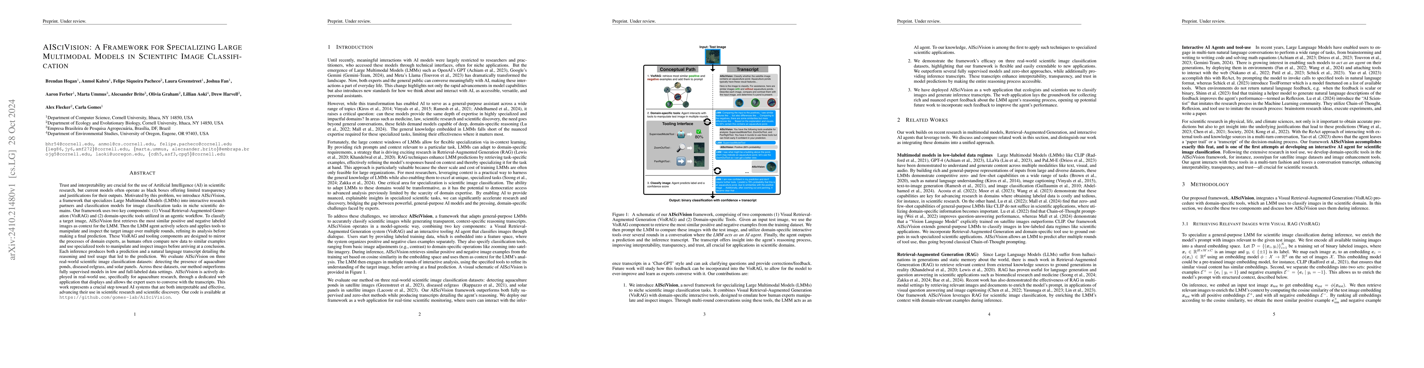 Thumbnail for AiSciVision: A Framework for Specializing Large Multimodal Models in
  Scientific Image Classification