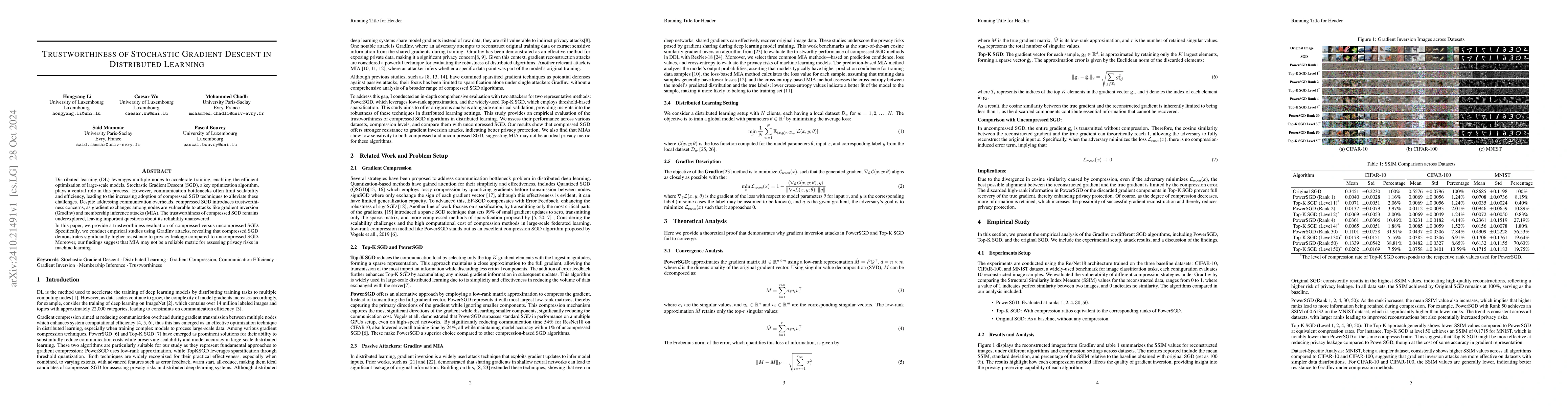Thumbnail for Trustworthiness of Stochastic Gradient Descent in Distributed Learning