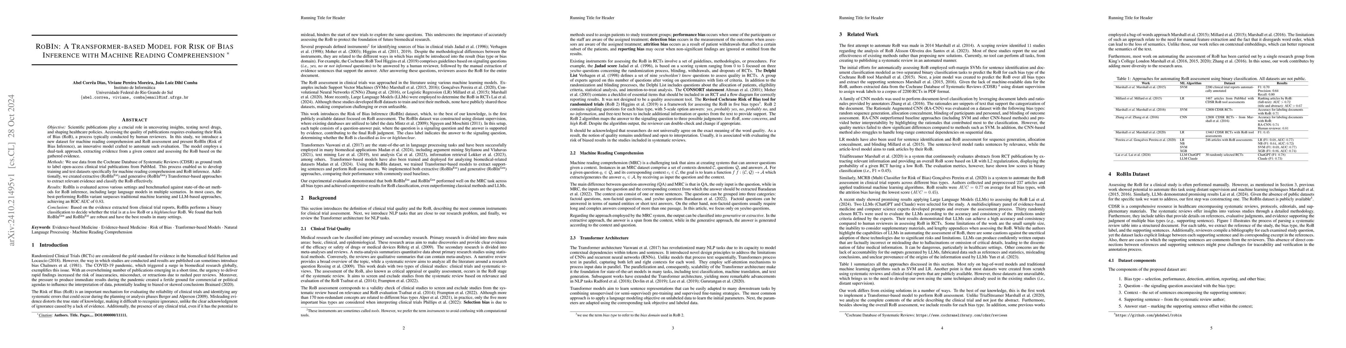 Thumbnail for RoBIn: A Transformer-Based Model For Risk Of Bias Inference With Machine
  Reading Comprehension