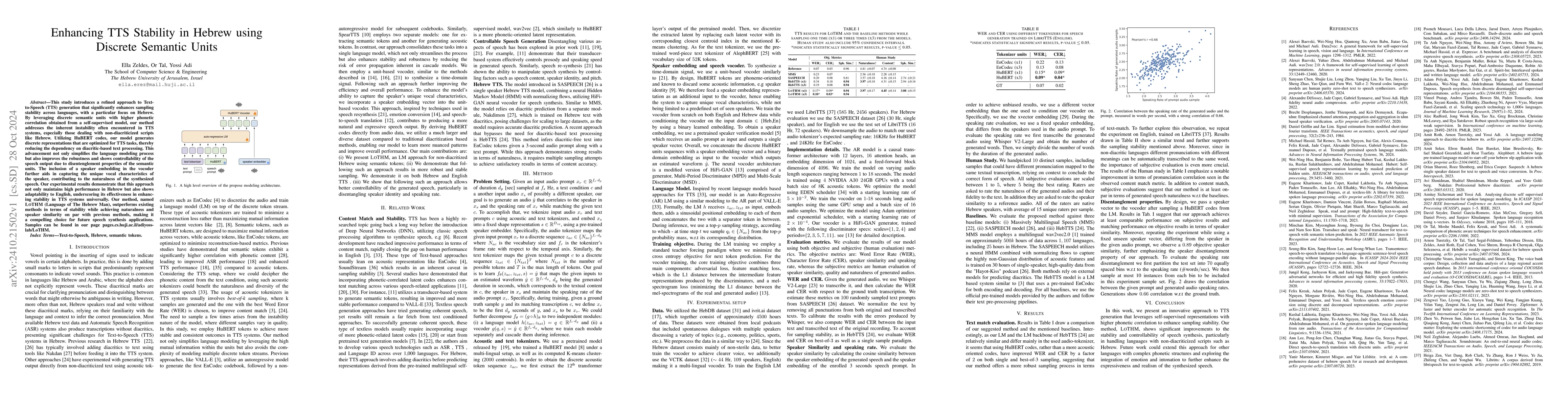 Thumbnail for Enhancing TTS Stability in Hebrew using Discrete Semantic Units